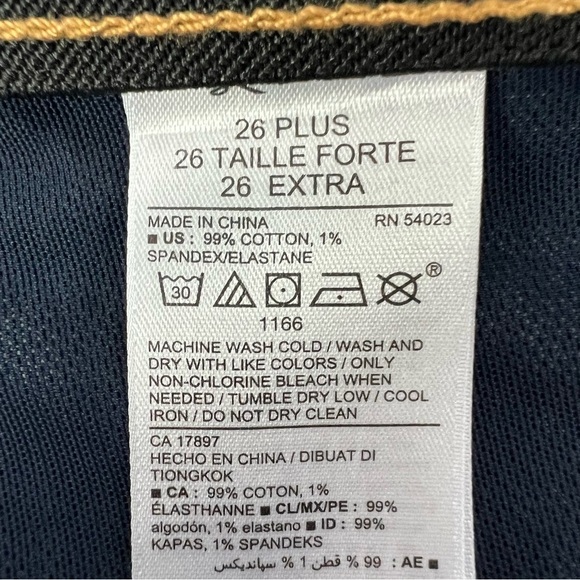 Old Navy Women’s Blue Jeans Sz 26 High Rise Straight Distress 2” Elastic Waist - Picture 8 of 14